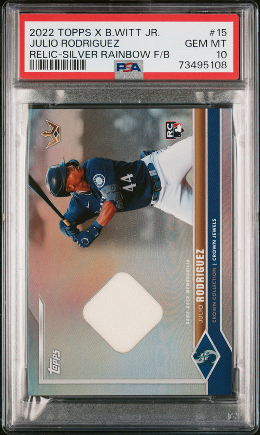 Julio Rodriguez 2022 Topps X Bobby Witt Jr. Jersey #35/99 PSA 10 Gem Mint