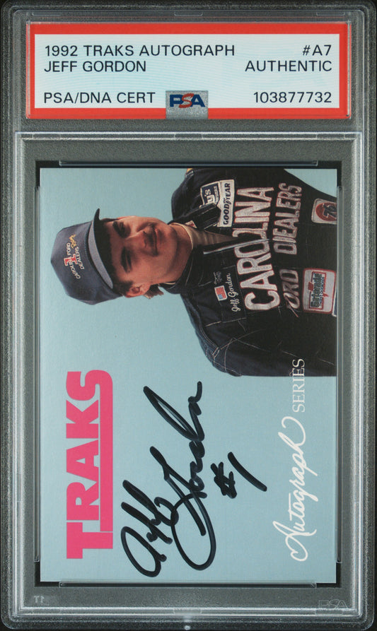 Jeff Gordon 1992 Traks Autograph PSA Auth