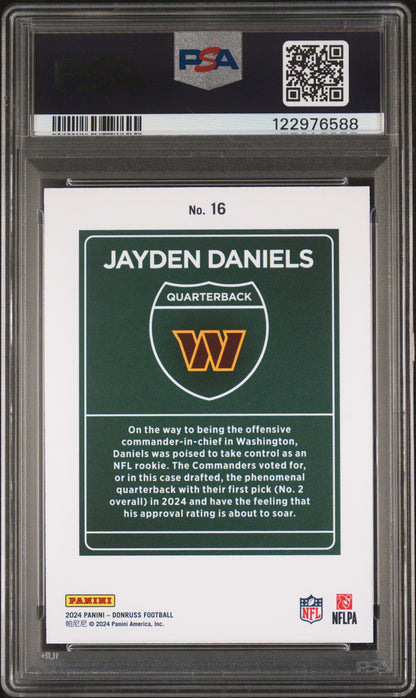Jayden Daniels 2024 Donruss Downtown PSA 10 Gem Mint