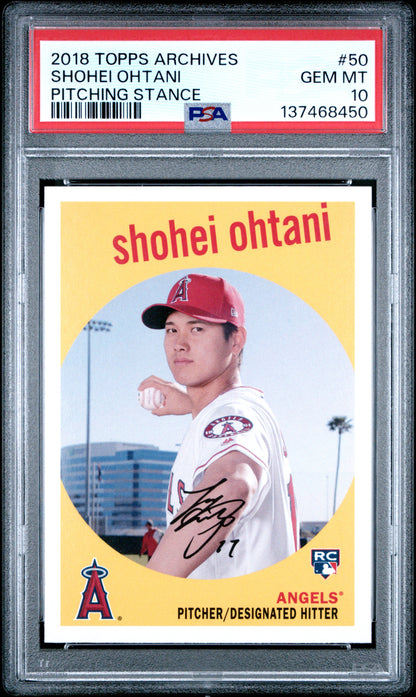 Shohei Ohtani 2018 Topps Archives Rookie #50 PSA 10 Gem Mint 8450