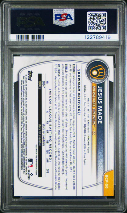 Jesus Made 2025 Bowman Chrome Reptilian Refractor PSA 10 Gem Mint