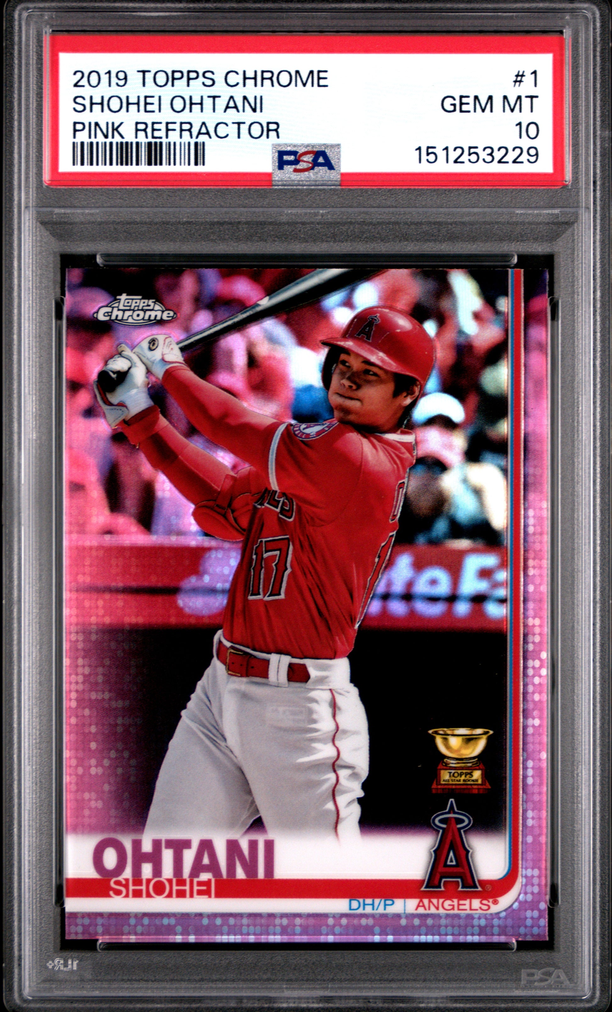 Shohei Ohtani 2019 Topps Chrome #1 Pink Refractor PSA 10 Gem Mint 3229