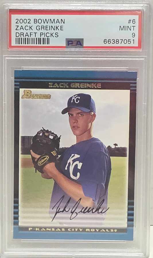 Zack Greinke 2002 Bowman Draft Rookie #6 PSA 9 Mint