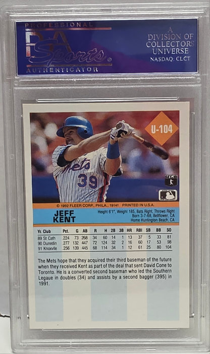 Jeff Kent 1992 Fleer Update Rookie #U104 PSA 10 Gem Mint