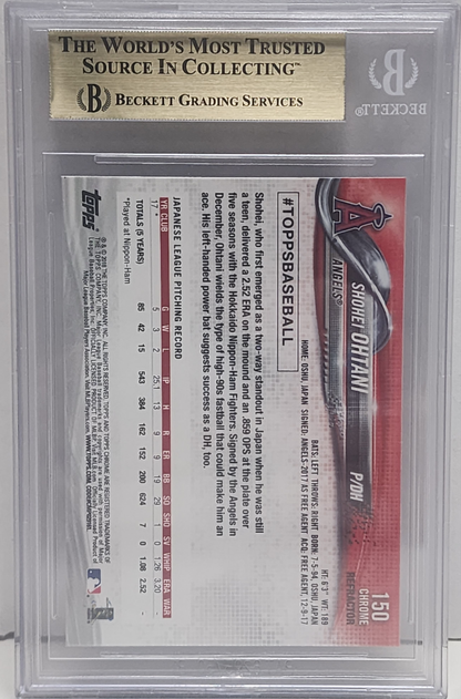 Shohei Ohtani 2018 Topps Chrome Rookie Refractor #150 BGS 9.5 Gem Mint