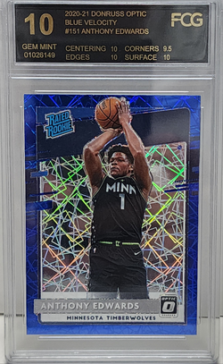 Anthony Edwards 2020 Panini Donruss Optic Blue Velocity FCG 10