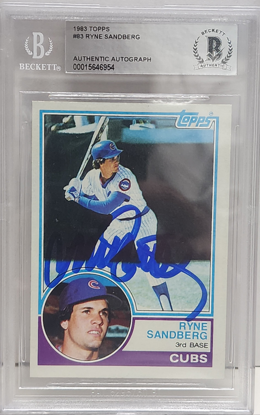 Ryne Sandberg 1983 Topps #83 Rookie Autograph BGS Auth