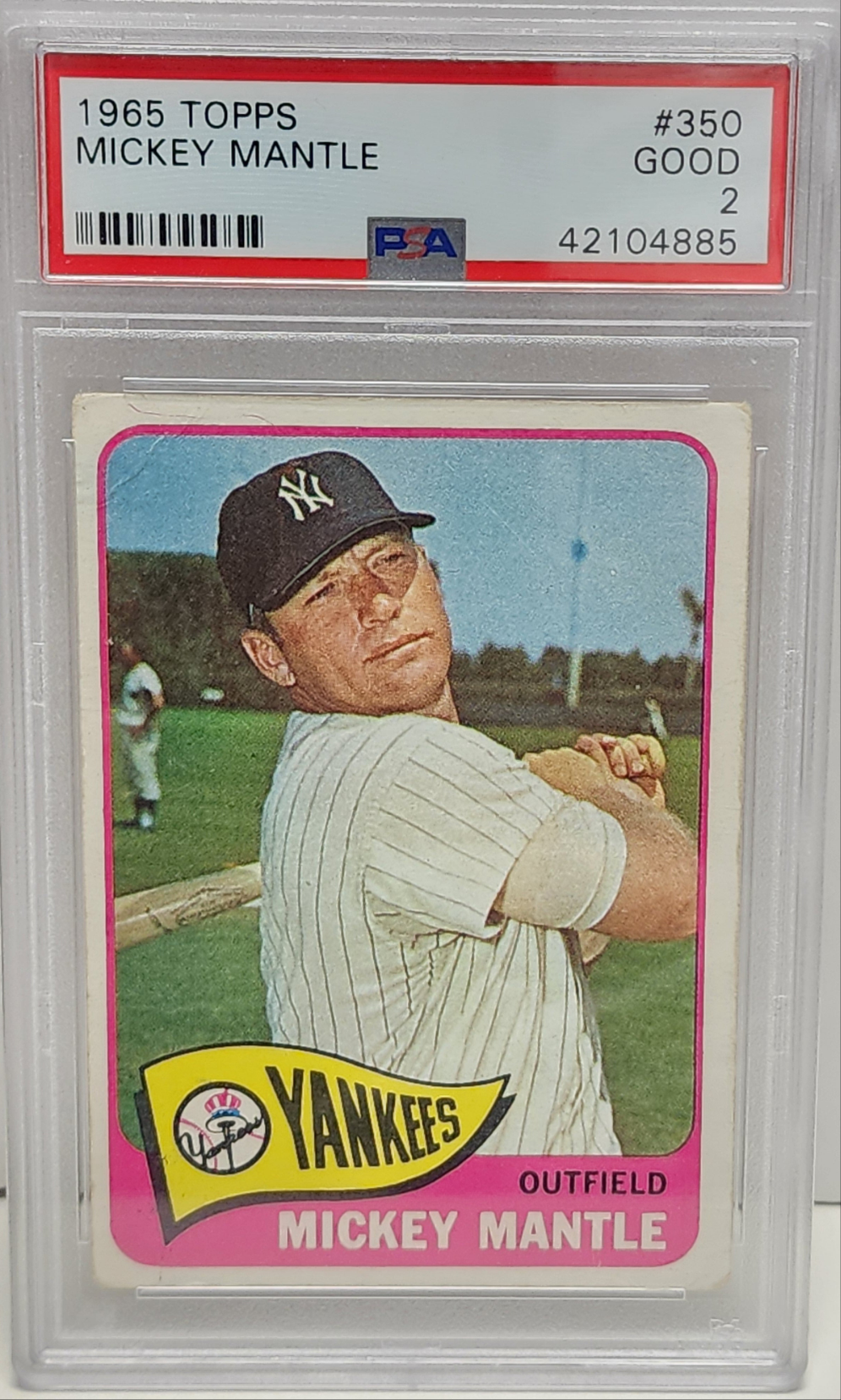 Mickey Mantle 1965 Topps #350 PSA 2 Good 4885