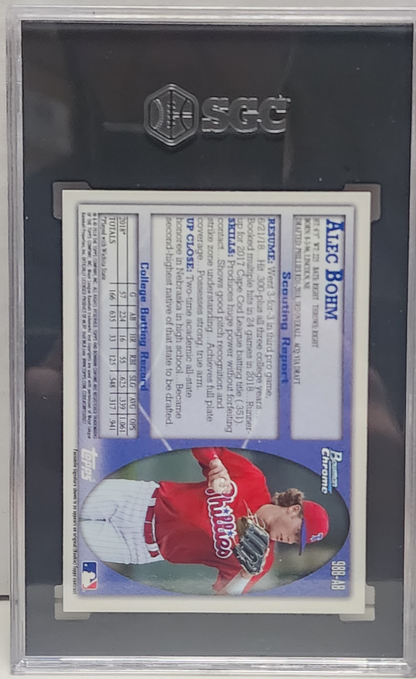 Alec Bohm 2018 Bowman Chrome Draft 1998 Red Refractor #2/5 SGC 9.5 Mint+