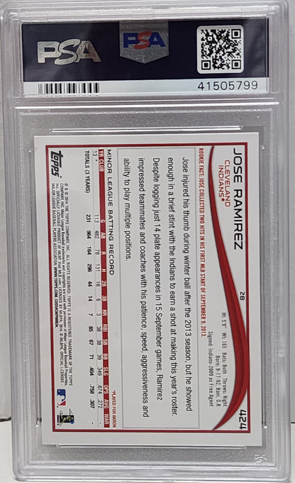 Jose Ramirez 2014 Topps #424 RC PSA 10 Gem Mint