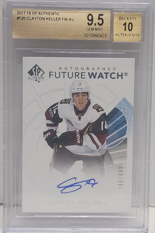 Clayton Keller 2017 Upper Deck SP Authentic Rookie Auto #386/999 BGS 9.5 Auto 10
