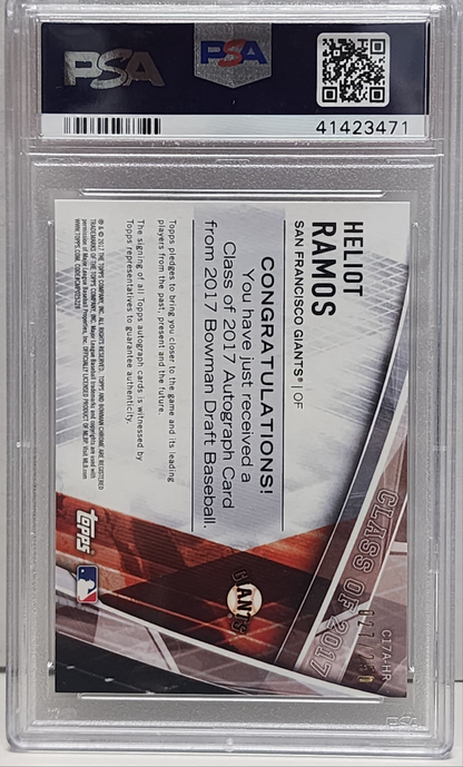Heliot Ramos 2017 Bowman Draft Class of 2017 Auto PSA 10 Gem Mint