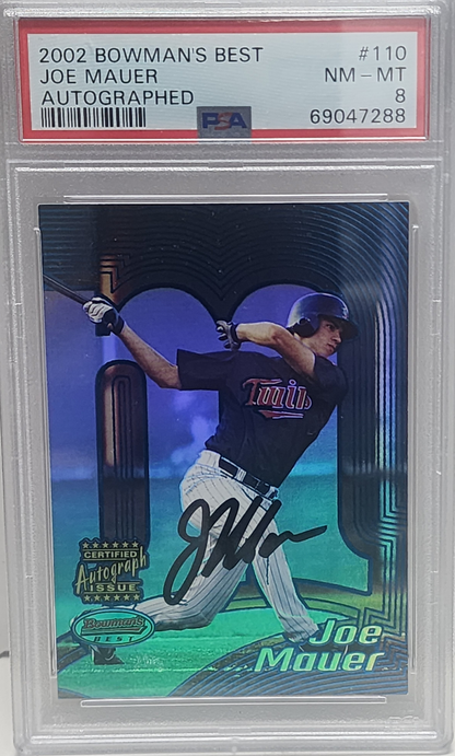 Joe Mauer 2002 Bowmans Best Rookie Auto PSA 8 Nm-Mint