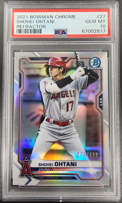 Shohei Ohtani 2021 Bowman Chrome Refractor #27 PSA 10 Gem Mint