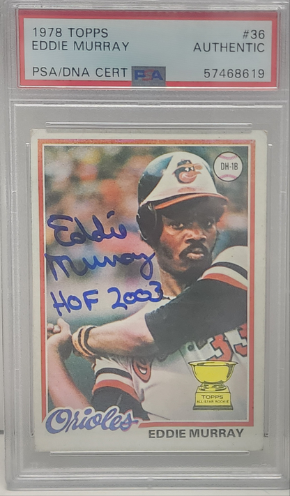 Eddie Murray 1978 Topps #36 Rookie Autograph PSA Auth