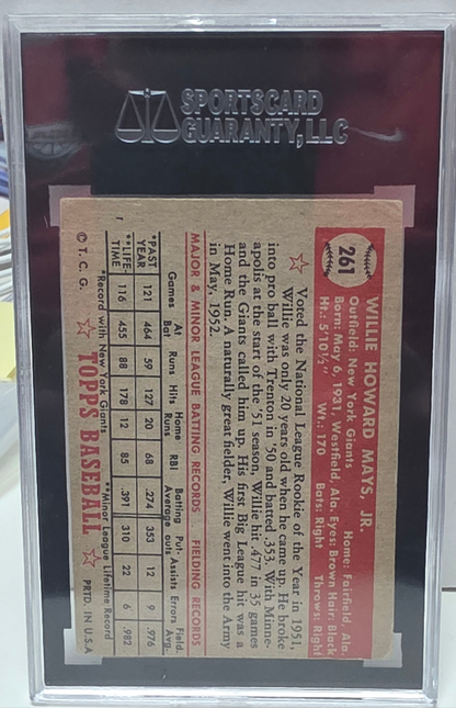 Willie Mays 1952 Topps #261 SGC 2.5 Good+