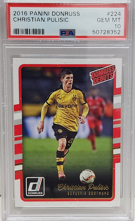Christian Pulisic 2016 Panini Donruss #224 PSA 10 Gem Mint