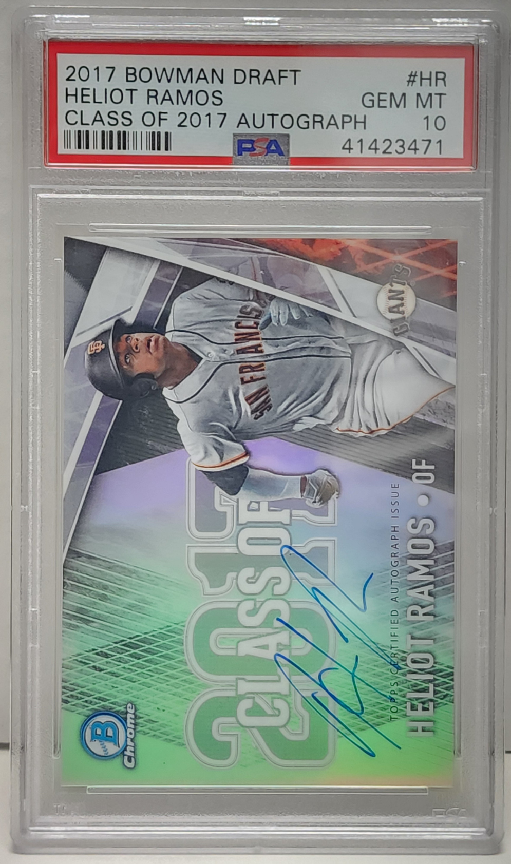 Heliot Ramos 2017 Bowman Draft Class of 2017 Auto PSA 10 Gem Mint