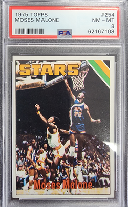 Moses Malone 1975 Topps Rookie #254 PSA 8 Nm-Mint