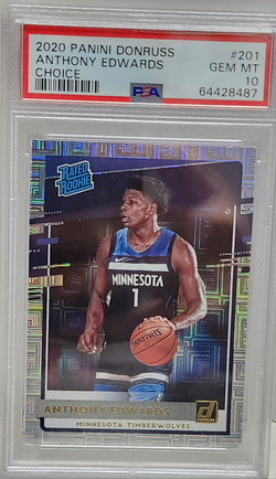 Anthony Edwards 2020 Panini Donruss Choice RC #201 PSA 10 Gem Mint
