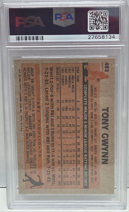 Tony Gwynn 1983 Topps Rookie #482 PSA 9 Mint