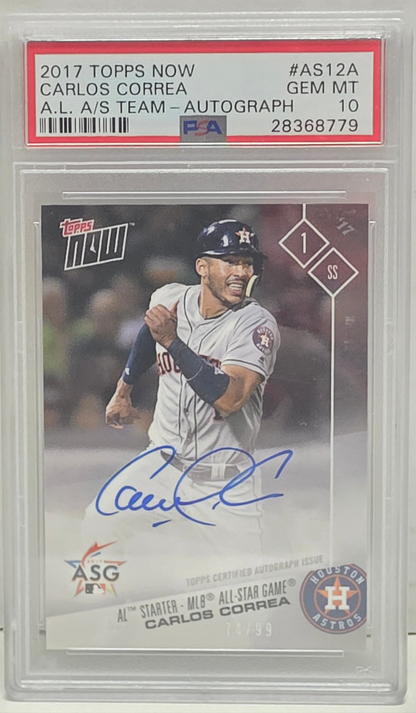 Carlos Correa 2017 Topps Now All-Star Autograph #AS12A PSA 10 Gem Mint