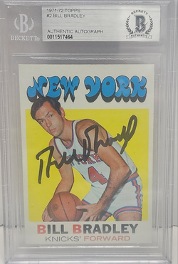 Bill Bradley 1971 Topps #2 Autograph BGS Auth