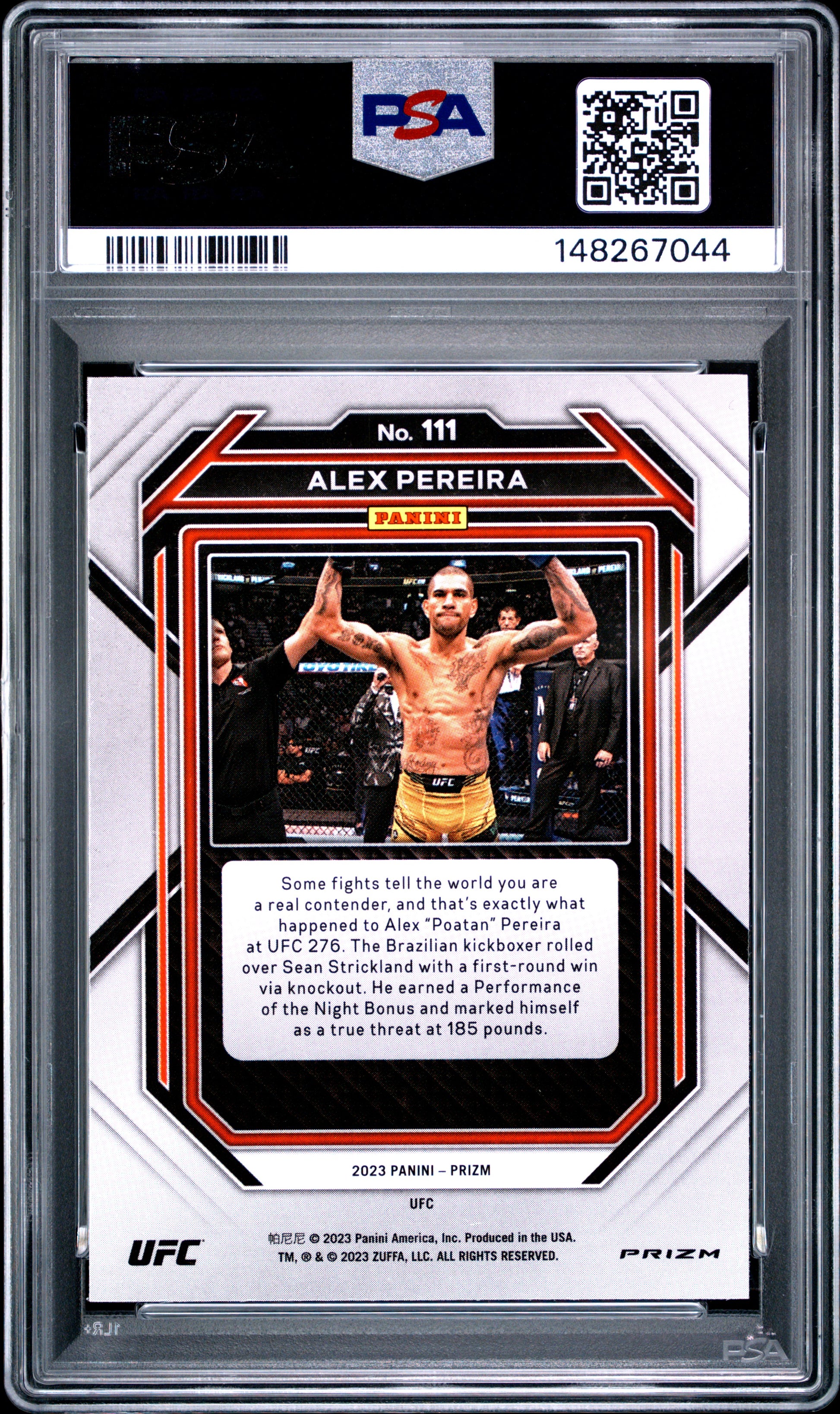 Alex Pereira 2023 Panini Prizm UFC #111 PSA 10 Gem Mint