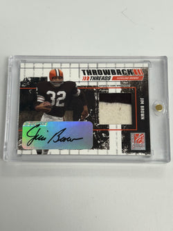 Jim Brown 2003 Donruss Elite Throwback Threads Patch Auto #20/250