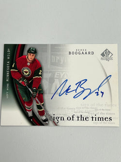 Derek Boogaard 2005 SP Authentic Sign of the Time Auto