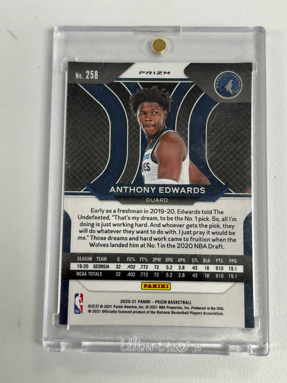 Anthony Edwards 2020 Panini Prizm #258 Green Prizm RC