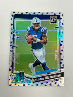 Anthony Richardson 2023 Panini Optic #247 Purple Stars Holo