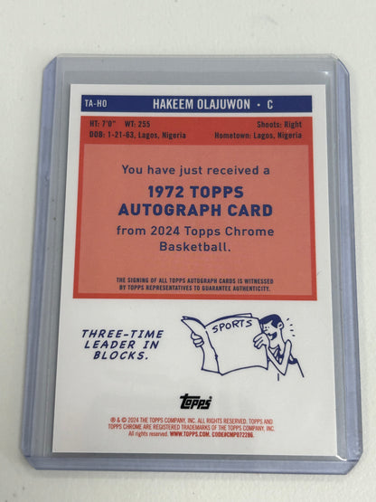 Hakeem Olajuwon 2023 Topps Chrome 1972 Gold Refractor Auto #18/50