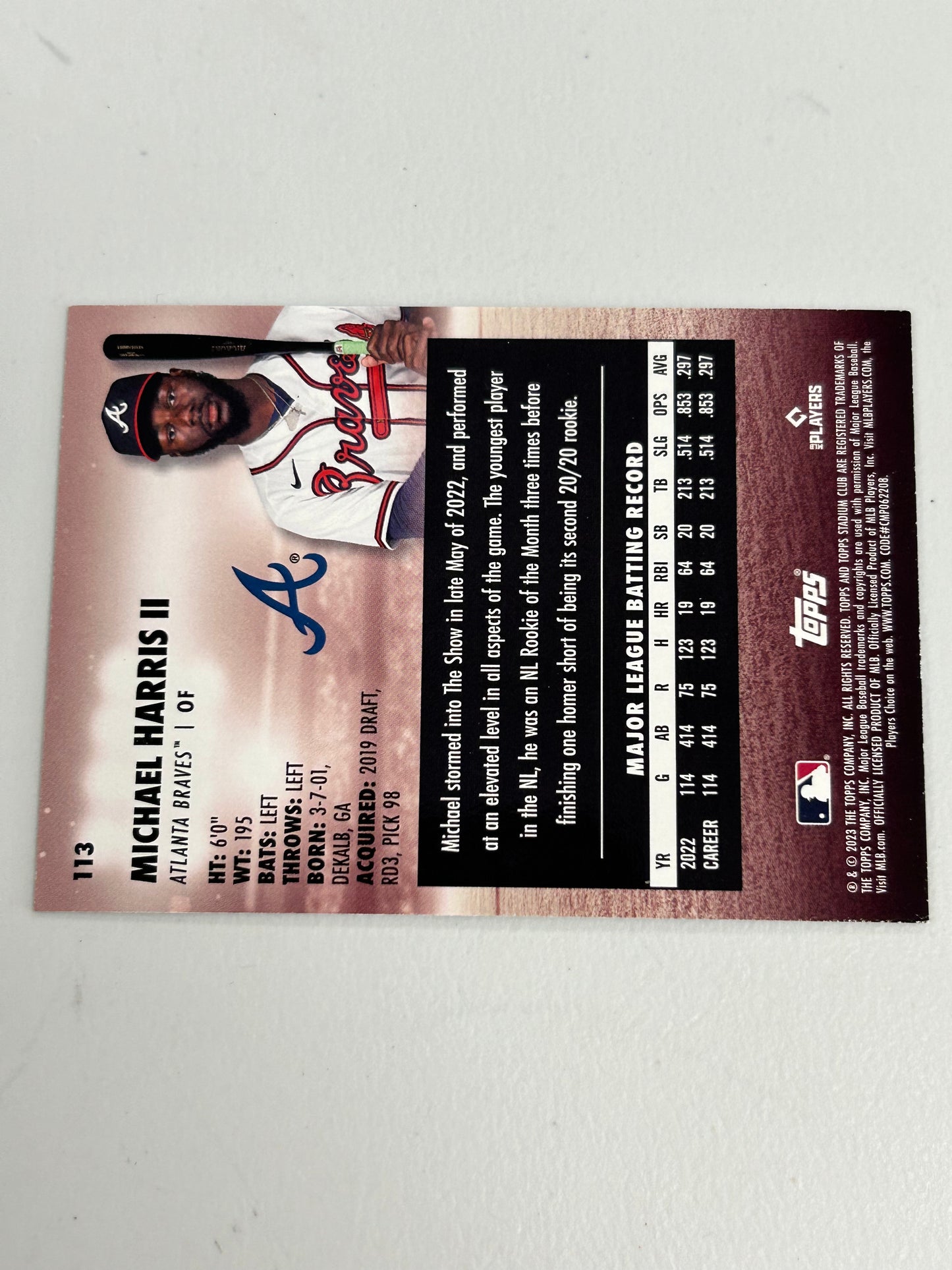 Michael Harris II 2023 Topps Stadium Club #113 SP Parallel