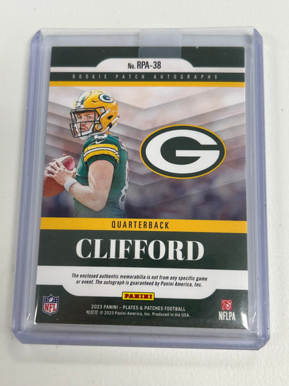 Sean Clifford 2023 Panini Plates and PAtches Nike Swoosh Auto #5/5