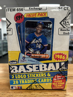 1986 Fleer Baseball BBCE Wrapped Cello Box