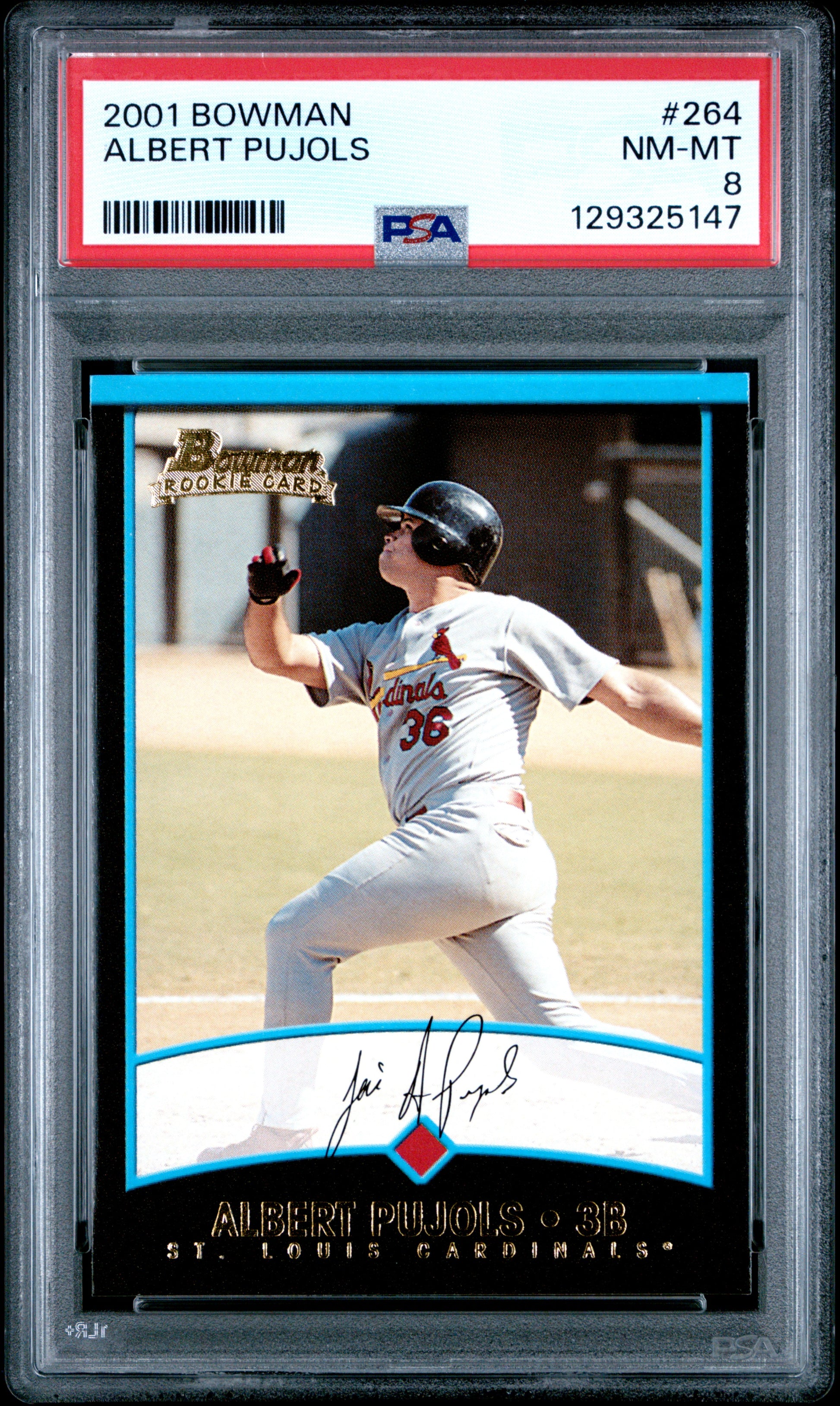 Albert Pujols 2001 Bowman Rookie #264 PSA 8 Nm-Mint
