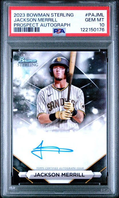 Jackson Merrill 2023 Bowman Sterling Auto PSA 10 Gem Mint