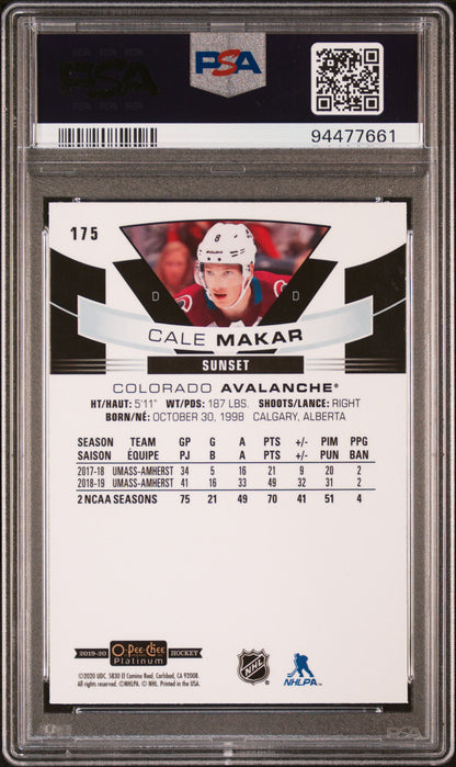 Cale Makar 2019 OPC Platinum Sunset Rookie PSA 9 Mint