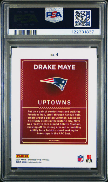 Drake Maye 2024 Donruss Optic Downtown Rookie PSA 9 Mint 1837