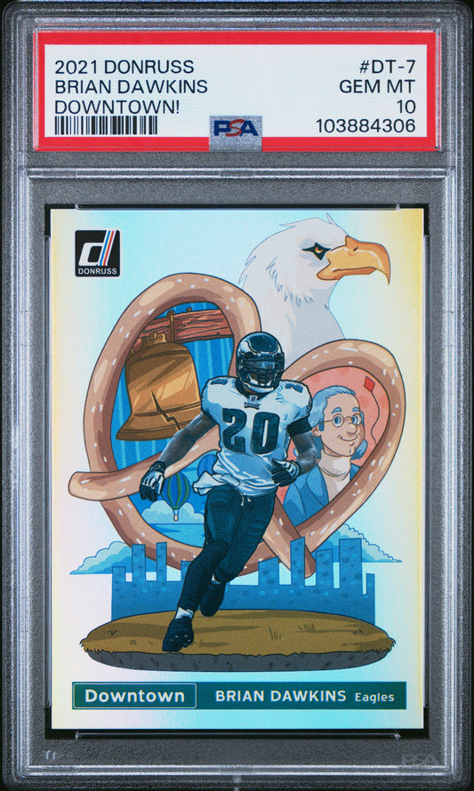 Brian Dawkins 2021 Donruss Downtown PSA 10 Gem Mint