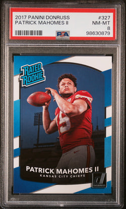 Patrick Mahomes 2017 Donruss Rookie #327 PSA 8 Nm-Mint 0879