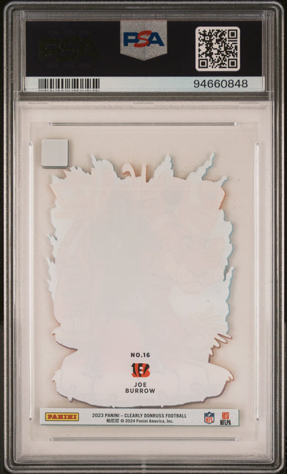 Joe Burrow 2023 Clearly Donruss Downtown PSA 9 Mint