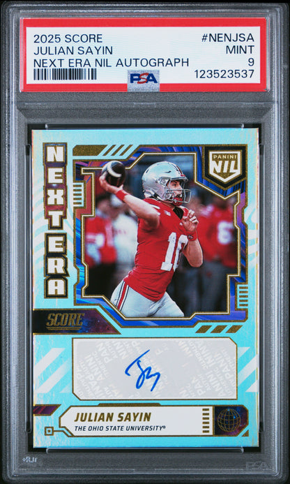 Julian Sayin 2025 Score Next Era NIL Autograph PSA 9 Mint