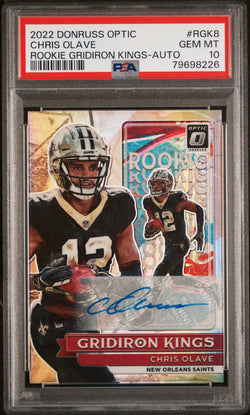 Chris Olave 2022 Donruss Optic Rookie Gridiron Kings Auto #19/99 PSA 10 Gem Mint