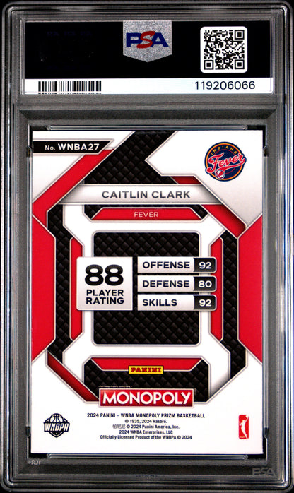 Caitlin Clark 2024 Prizm Monopoly WNBA #27 PSA 10 Gem Mint