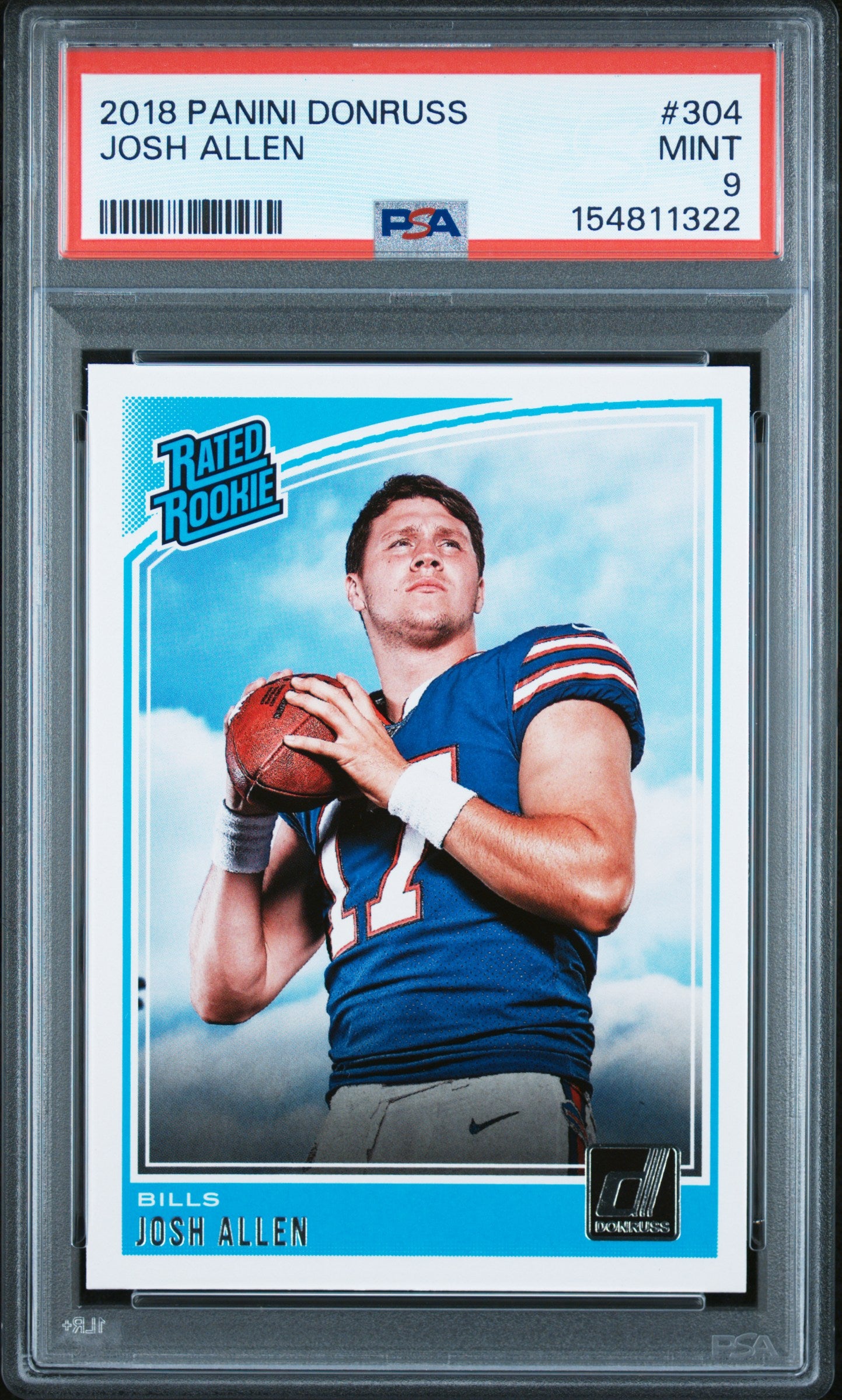 Josh Allen 2018 Donruss Rookie #304 PSA 9 Mint 1322