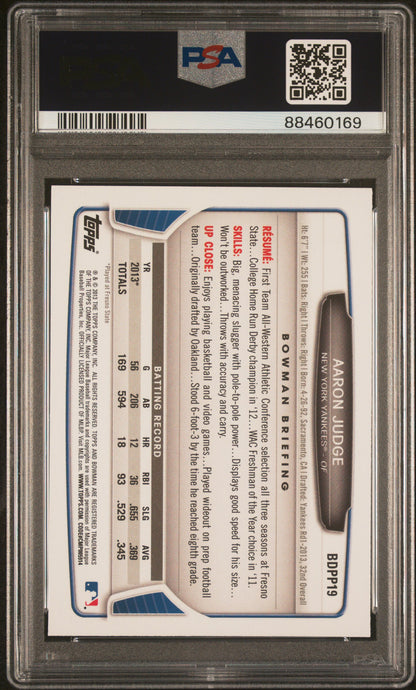 Aaron Judge 2013 Bowman Draft #BDPP19 PSA 10 Gem Mint