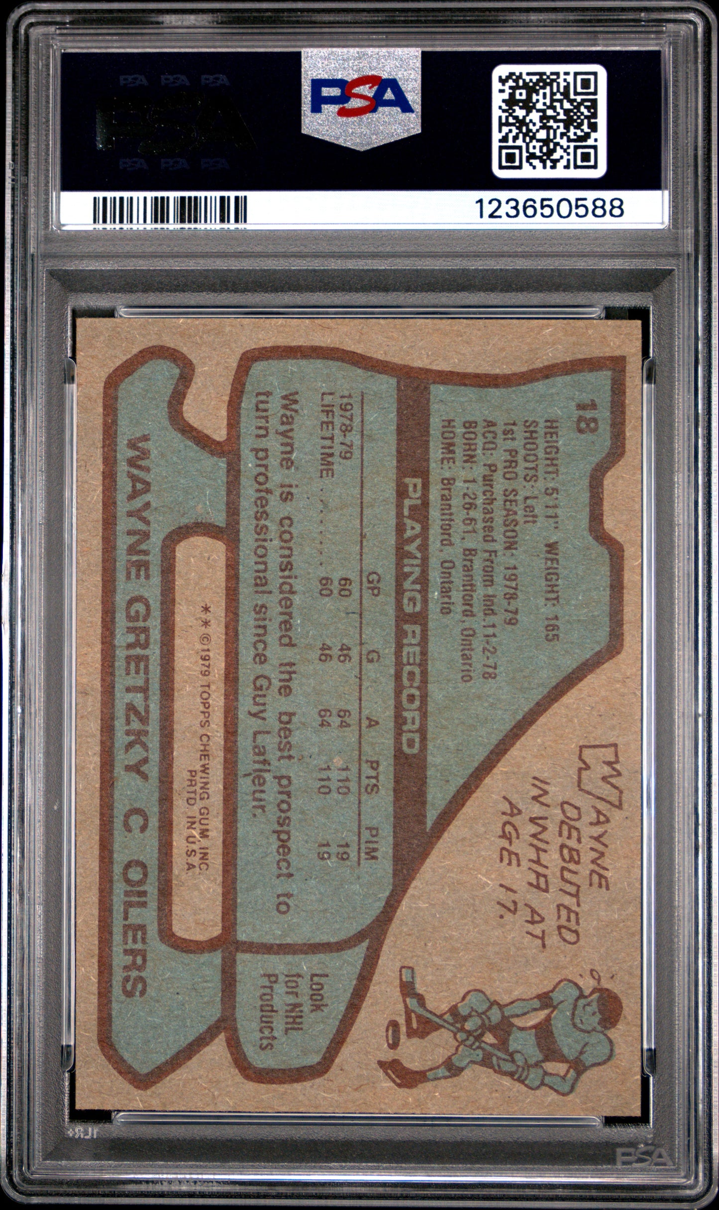 Wayne Gretzky 1979 Topps Rookie #18 PSA 6 Ex-Mint 0588