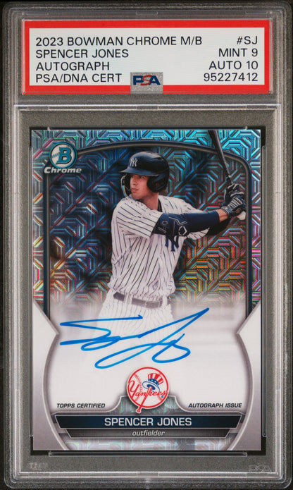 Spencer Jones 2023 Bowman Chrome Mega Box Autograph PSA 9 Auto 10